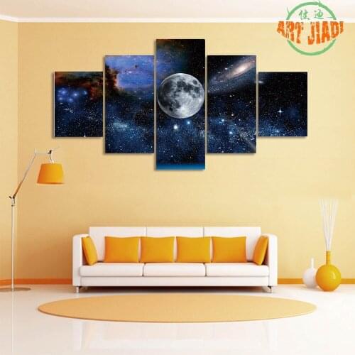 Space View From Earth Space Painting 5 Piece/set Canvas Art HD Canvas paintings Decorations For Home Wall Art Prints Canvas\A483
