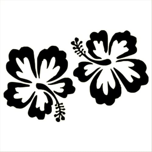 Creative Decal Hibiscus Flower Wall Home Glass Window Door Car Sticker Laptop Auto Truck,14cm*11cm