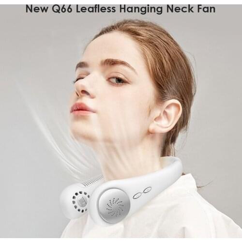 Neckband Fan Mini Portable Cooling Fan USB Rechargeable Night Light Fan Bladeless Neck Hanging Silent Small Electric Cooling Fan