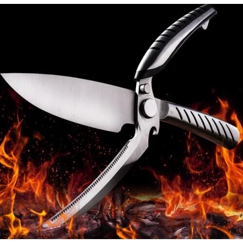 Multifunctional Kitchen Scissors Knives Strong Scissors Knife Sharp Detachable Stainless Steel Shears Cooking Chicken Bones Tool