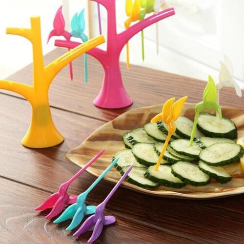 Reusable Bird Shape Fruit Toothpick Creative Fruit Fork Set