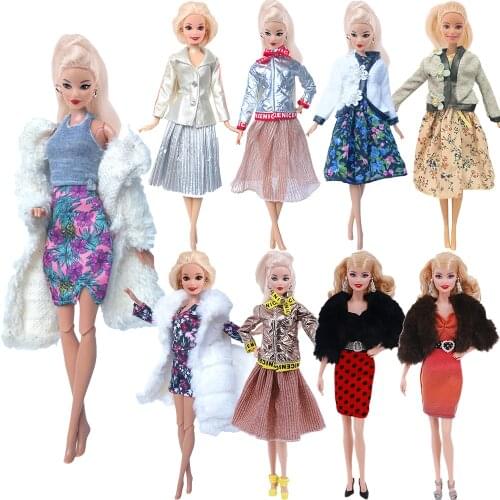 Fashion Elegant Barbies Dress + 1 Shoes Casual Wear For 11.8 Inch Barbie Clothes Accesorios Shoes,Toys For Girls,Birthday Gift