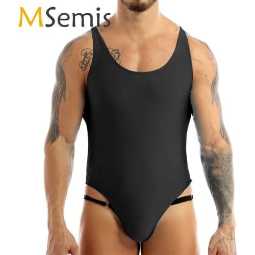 Mens Ballet Dance Leotard Fitness Romper High Cut Thong Bodysuit Bodystocking One-piece Makini Singlet Underwear Swimmsuit