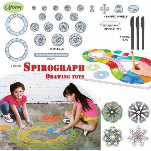 Spirograph Drawing toys set Free style Draw Create Designs Patterns Learning Art Paint Coloring Game Educational toys For Kids