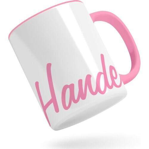 Personalized Handwritten Name Design Pink Mug Bardak-3