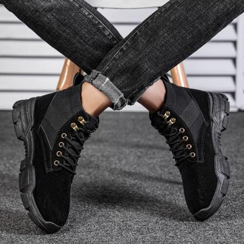 Coturno Mens Dress Boots Leisure Shoes Casual Men Canvas Leather Slip On Boot Man Fashion Western Mens Causal