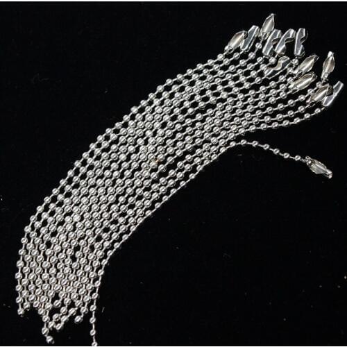 15cm White Silver Plated Ball Chain 2.3mm Diameter Steel Connector Clasp Bead Chain Jewelry Making Accesory