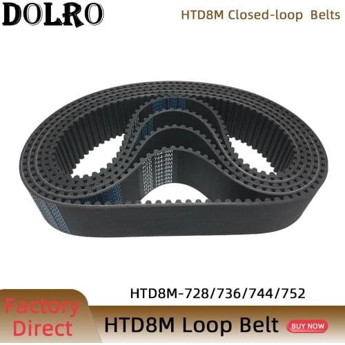 HTD 8M synchronous belt C=728/736/744/752 width 15/20/25/30/40/50mm Teeth91 92 93 94 HTD8M Timing Belt 728-8M 736-8M 744-8M