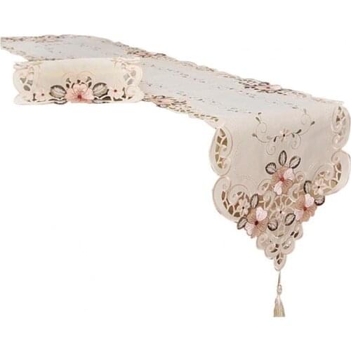 Table Runner Modern Retro Flower Pattern Christmas Wedding Party Event Thickened Table Runner for Home Restaurant Table Decor