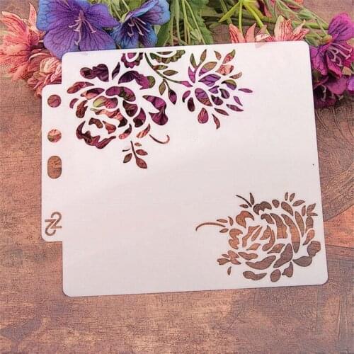 14.1*13 rose scrapbook stencils spray plastic mold shield DIY cake hollow Embellishment printing lace ruler Valentines Day