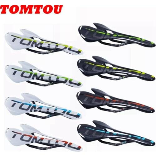 TOMTOU Full 3K Carbon Fiber Bicycle Saddle Road/MTB Bike Parts Carbon Saddle Seat Glossy Ultralight 115g Maximum Load 150kg