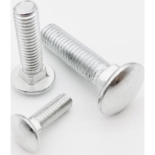 2/10pcs M4 M5 M6 M8 M10 M12 Steel GB12 DIN603 Truss Round Head Square Neck Carriage Bolt Coach Screw for Shelf Desk Furniture