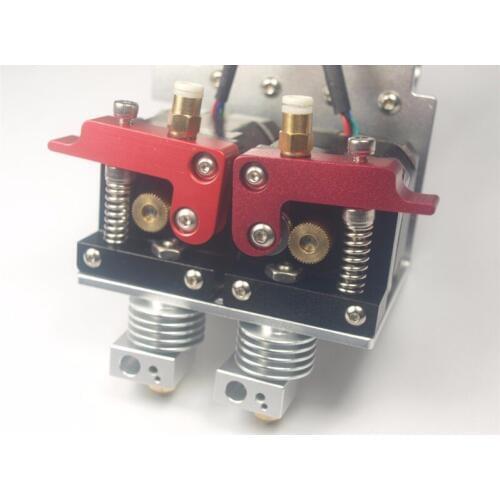 1.75 mm Reprap 3D printer metal dual extruder carriage full kit dual nema17 motor direct extruder for Mendel Prusa i3