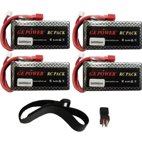 2S 7.4V 3600mAh RC Lipo Upgrade Battery 40C Max 60C with charger for Wltoys 12428 12423 RC Car FY07 03 Q39 parts