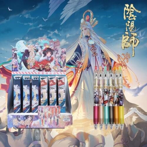 36 Pcs/box Anime Game Onmyoji Pen Toy Cartoon The Yin Yang Master Gel Pen Blind Mystery Box Study Stationery Toys Gift 0.5mm