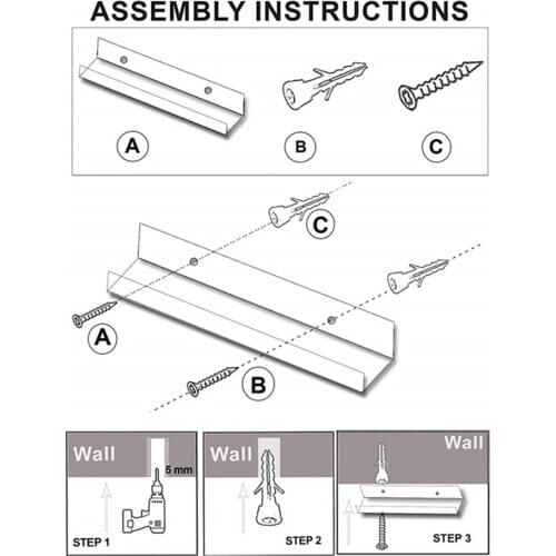 Acrylic Floating Wall Ledge Shelf Wall Mounted Bookshelf Shelf Display
