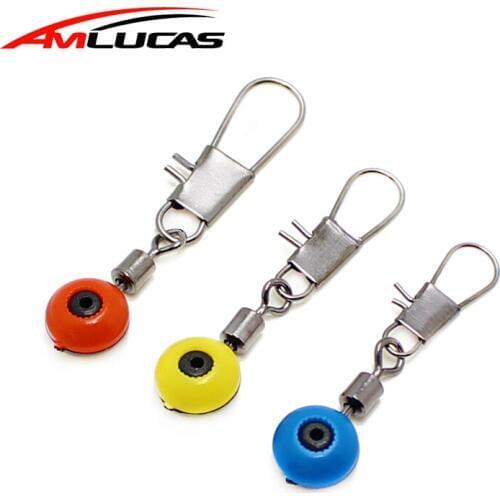 Amlucas 10pcs Space Beans Fishing Connector Float Connector Rolling Swivel Fish Tackle Supplies Fishing Accessories WE1021