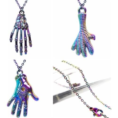 Skull Hand Eye Necklace Punk Jewelry Chain On The Neck Necklaces For Women Men Hip Hop Choker Vintage Accessories Pendant Gift