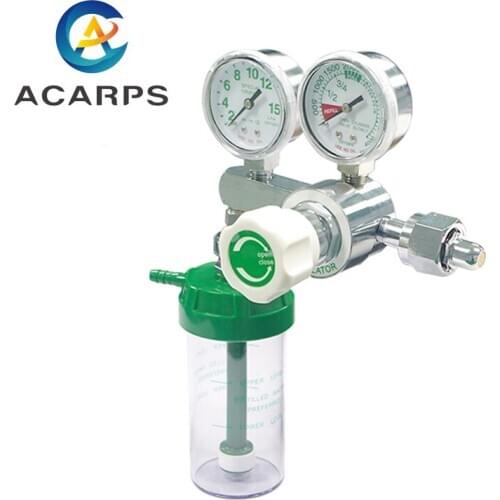 CGA 540 Medical Pressure Regulator Oxygen With Double Gauges 4000psi for Oxygen Cylinder