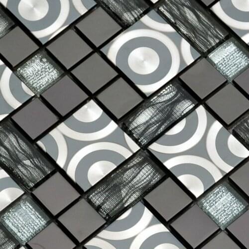 Black Stainless Metal Crystal Glass mosaic tile , bathroom kitchen backsplash living room wall tile Home decoration