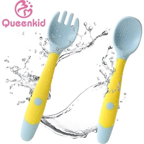 Baby Products Silicone Spoon Set Complementary Food Toddlers Learning to Eat Training Flexible Soft Fork Infant Tableware