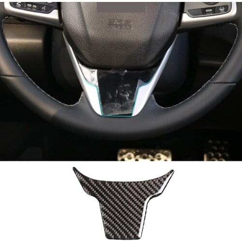 For Honda Civic (FC/FK) 2016-2019 Car Interior Carbon Fiber Steering Wheel 3D Sticker Cover Trim Accessories
