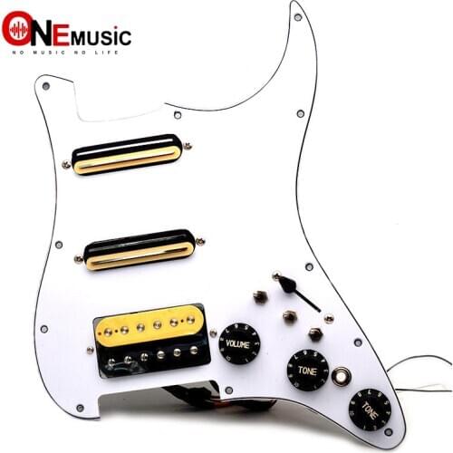 Electric Guitar Duluxe Strat with Singlecut Wiring GP-panel Loaded Prewired Pickguard SSH Guitar Pickguard Scratchplate Assembly