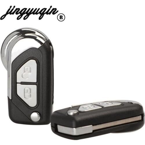 Jingyuqin For Citroen DS3 2 Buttons Uncut VA2 Key Blade Housing Cover Flip Remote Key FOB Case Shell