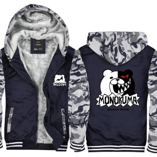 Unisex COS Danganronpa: Trigger Happy Havoc monokuma Cardigan Hooded Hoodie Jacket Coat Sweatshirts