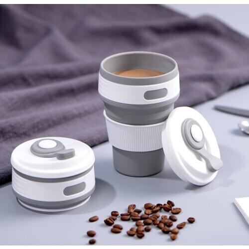 Coffee Mugs Travel Collapsible Silicone Portable tazas for Outdoors Camping Hiking Picnic Folding Office Water Cups BPA Free