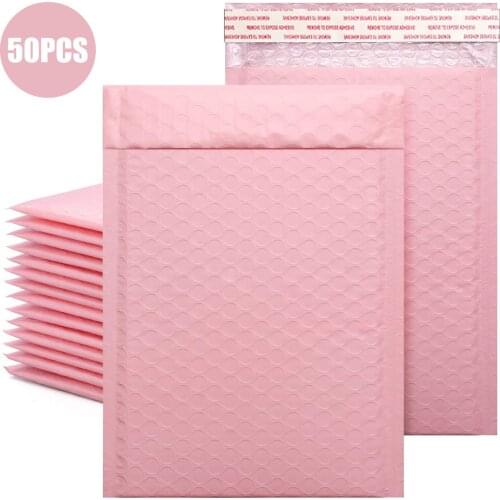 50PCS Mailer Poly Bubble Padded Mailing Envelopes For Mailer Gift Packaging Self Seal Bag Bubble Padding Black Purple And Pink