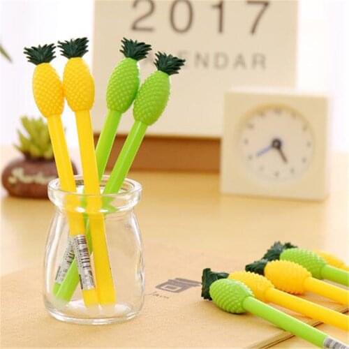 1 Piece Kawaii Stationery Cute Pineapple Erasable Erasing Gel Pens Offices School Supply Gift Handles Creative Stationary Pen