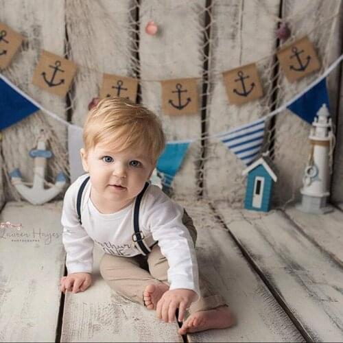 Captain pirate Anchor Sailor Nautical Sailing First 1st 2nd 3rd 4th 5th 6th Birthday party decoration banner gift Photo props