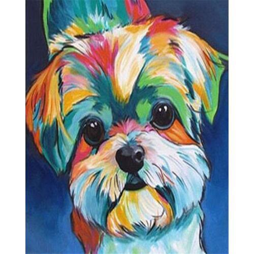 DIY Digital Painting By Numbers color dog oil painting mural Kits Coloring Wall Art Picture Gift frameless
