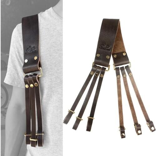 Genuine Leather Game Carrier Belt Adjustable Gallow Duck Goose Carrying Strap Bird Hanger Hunting Gun Accessories