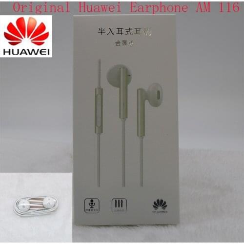 Original Huawei Earphone AM 116 Volume Mic 3.5mm Metal Headset For xiaomi huawei P7 P8 P9 Lite P10 Plus Honor 5X 6X Mate 7 8 9