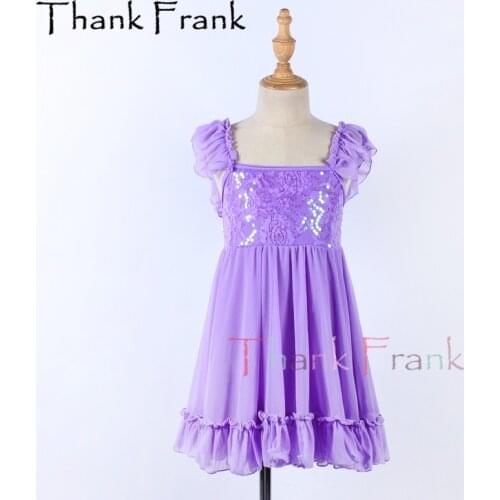 New Girls Purple Modern Dress Women Sequin Lace Latin Dresses Child Mesh Lyrical Dance Costumes Adult Costume For Dancing C765