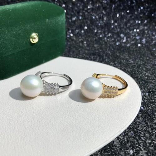 New Anniversary 925 Sterling Silver Adjustable Ring Settings Findings Mountings Parts for Pearl Corals Jade Crystal, 5pcs/lot