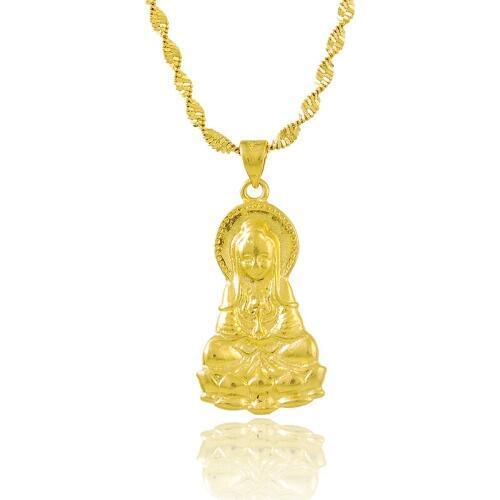 High Quality Yellow Gold Color Jewelry Necklace Pendant Chinese Buddha Fashion Women Men Necklaces Wholesale P024