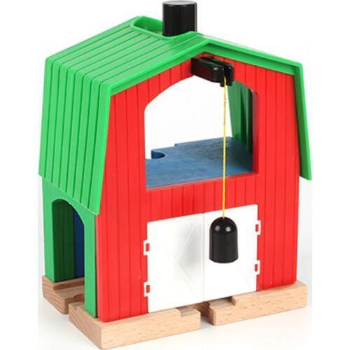 P158 Free Shipping Port Cargo Terminal House Crane Tower Wooden Track Scene Accessories For Wooden Train Track Scene Toy