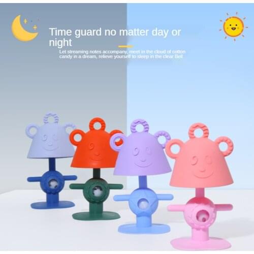 ABDL BABY 4pcs 100% Silicone cartoon guardian knight rattle baby toys Teether Food Grade Silicone Pearls Pendant Baby Products
