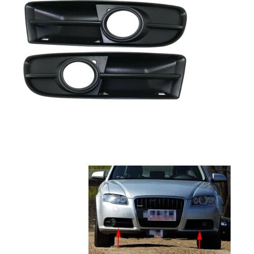 Car Front Bumper Lower Grille Fog Light Grill Grille Cover Trim for A4 / S4 3.2L 2005-2008 8E0807681F / 8E0807682F