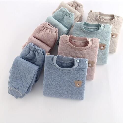 Kids Clothes Toddler Girls Winter Clothing Sets Autumn Winter Childrens Warm Pajamas Set Baby Boys Girls Cotton Thickening Suit