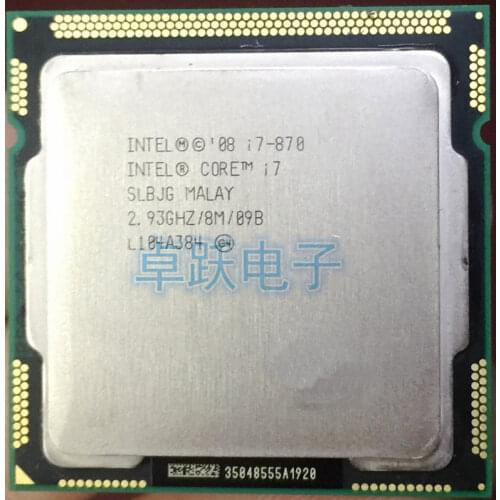 Original lntel Processor i7 870 Quad Core 2.93GHz TDP 95W LGA 1156 8MB Cache Desktop CPU (working 100% Free Shipping)