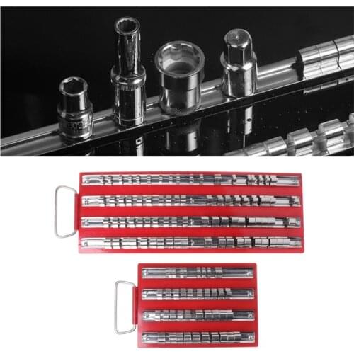 Drop#Wholesale 80pcs/40pcs Socket Tray Rack 1/4", 3/8", 1/2" inch Snap Rail Tool Set Organizer Dropshipping