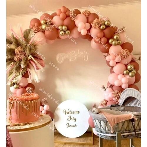 DIY Dusty Pink Balloons Garland Arch Kit Macaron Pink Chorme Gold Latex Globo Birthday Navidad Party Decor Wedding kid toy Decor