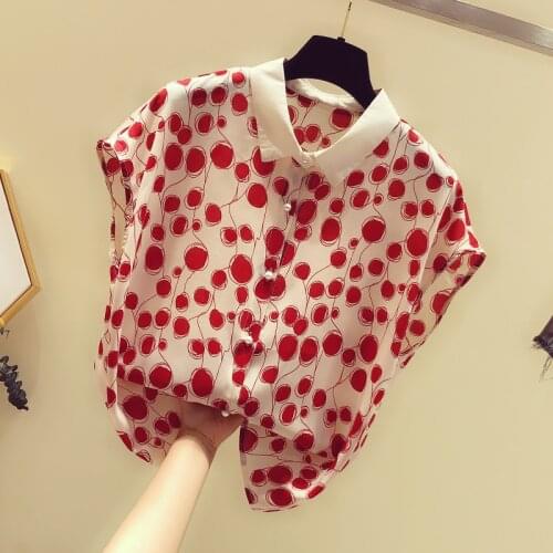 Chiffon Polka Dot Women Shirts Summer New Design Sweet Style 2021 Slim Elegant Office Lady All Match Outwear Tops