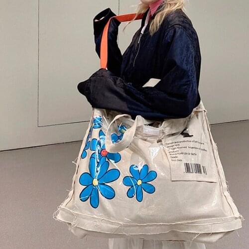 Printed Large-capacity High-quality Shoulder Bag Woman Designer Transparent Canvas Crossbody Bag Women Fashion Shopper Bags 2021