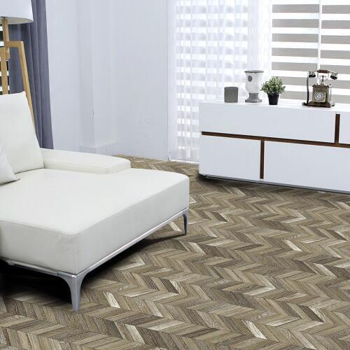 Dark Chevron Floor Stickers Floor Wallpaper Waterproof Wear-Resistant Self-Adhesive Floor Tile Living Room Bedroom EWF048