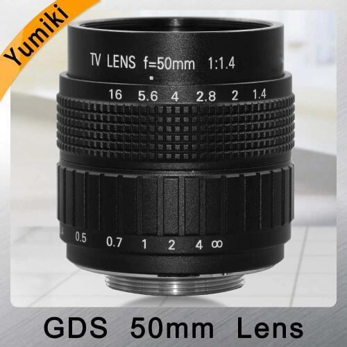 Yumiki GDS 50mm F/1.4 CCTV Lens C Mount CCTV Lens features alloy casing lens